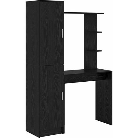 Maison Exclusive - Schreibtisch 2 pcs Schwarz Eichen-Optik