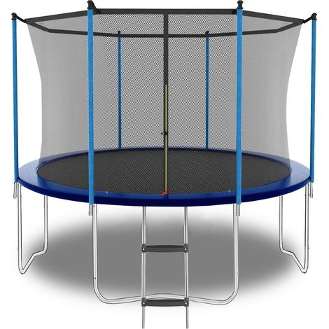 Outdoor-Trampolin 8 ft mit Sicherheitsnetz und Leiter, belastbar bis 181 kg, Blau
