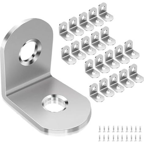 30 Pièces Équerre de Fixation, Équerre Métal 20 × 20 mm, Equerre de Fixation 90 degrés, equerre Inox avec 60 vis, Petite Equerre Metal pour Fixation de Meubles en bois (1/4)