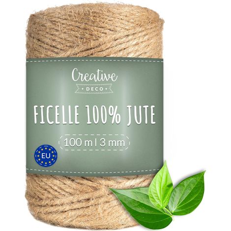Ficelle en Jute Jardinage Bricolage Décoration 100m 3mm