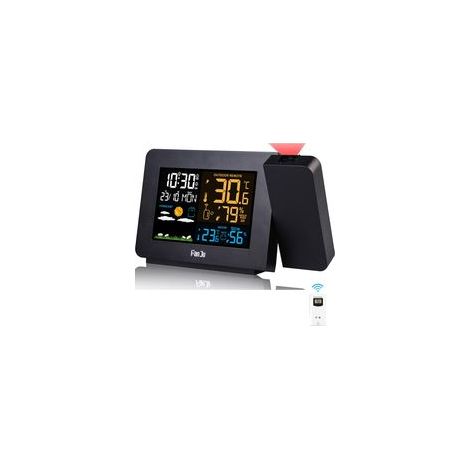 Station Météo Thermomètre Hygromètre sans Fil avec capteur Horloge météo à Projection thermomètre intérieur/extérieur avec Contrôle de Radio RCC Réveil Doubles (1/5)