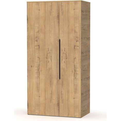 Armario ropero 2 puertas abatibles Noa acabado roble gold, 100cm(ancho) 200cm(altura) 57cm(fondo) (1/5)