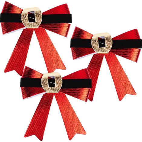 Lazo decorativo navide帽o de 10x10 cm, 3 unidades. (1/5)