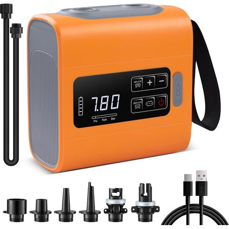 Gonfleur électrique 22PSI – Pompe portable rechargeable pour kayak et paddle – Arrêt automatique – Autonomie 3-4 paddles à 15psi (1/5)