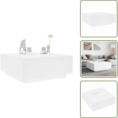vidaXL Table basse blanc 100x100x40 cm bois d'ingénierie (1/5)
