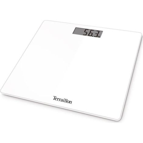 Balanza electrónica de baño Terraillon TSQUARE (blanca) – Pantalla LCD grande – Capacidad: 180 kg