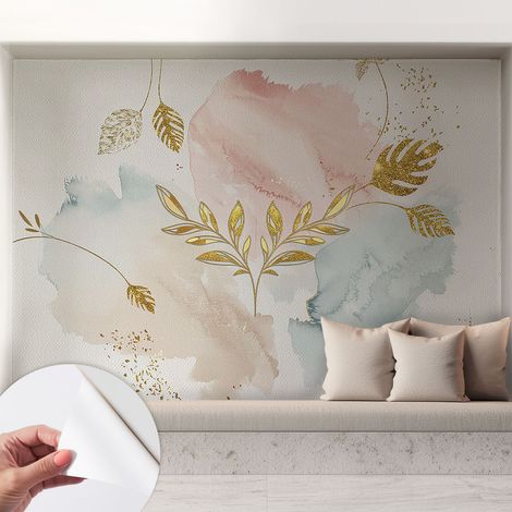 Papier peint autocollant avec imprimé décoratif pour salon et chambre à coucher Installation facile Charme botanique 208x146 cm (1/5)
