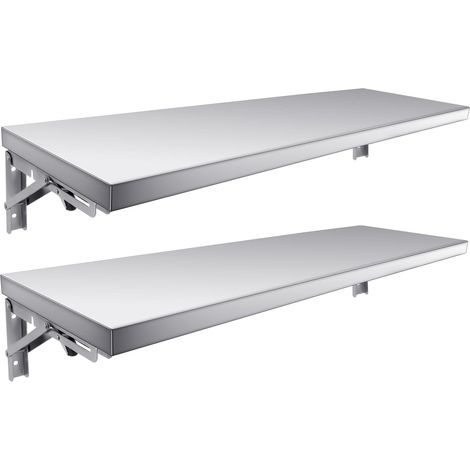 Étagère Murale en Acier Inoxydable - Étagère Murale Pliable - Étagère de Cuisine Commerciale - Camion Alimentaire, Restaurant, Garage, buanderie, Linge (40 cm, 2 pièces) (1/5)