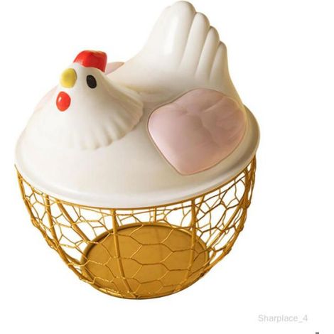 Panier À Oeufs - En Fil Métallique - Portable Pour Rangement D'oeufs De Poule - 1 Pièce (1/3)