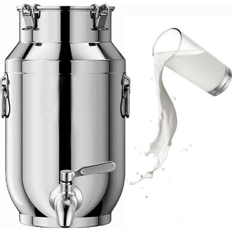 Bidon Inox Pour Huile d Olive 5 Litres Avec Robinet Seau en Inox Avec Couvercle De Transport De Lait De Ferme Bidon De Baratte capacity 5liter (1/5)