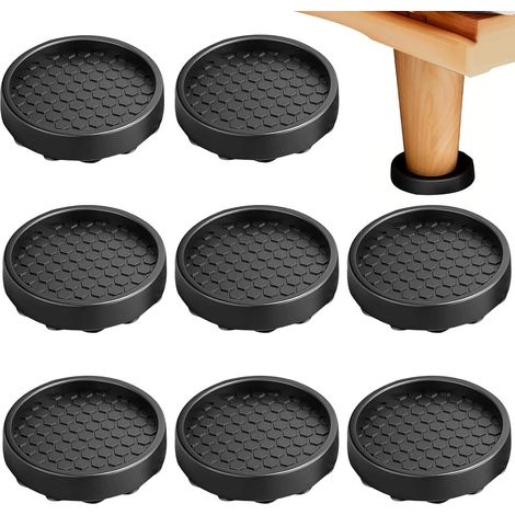 8 Pièces Patins pour Meubles, Patin Antiderapant en Silicone, Protège Pied de Chaise Couleur Noire, Diamètre Intérieur 5 cm, Adapté pour Les Lits, Canapés et Armoires (1/5)