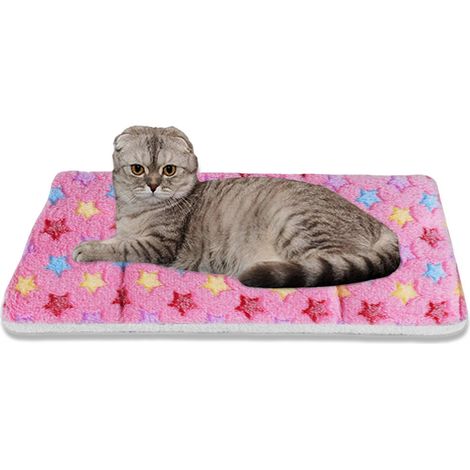 Coussin Pour Animaux - Couverture Flanelle Douce Et Chaude Avec Doublure Peluche - Double Face Étoiles - Lavable En Machine - 1 Pièce (1/5)