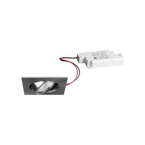 Brumberg LED Einbaustrahler, 230V, 6W, 3000K, 640 lm eckig, nickel, dimmbar - mit Netzteil - 82 x 4 mm (1/5)
