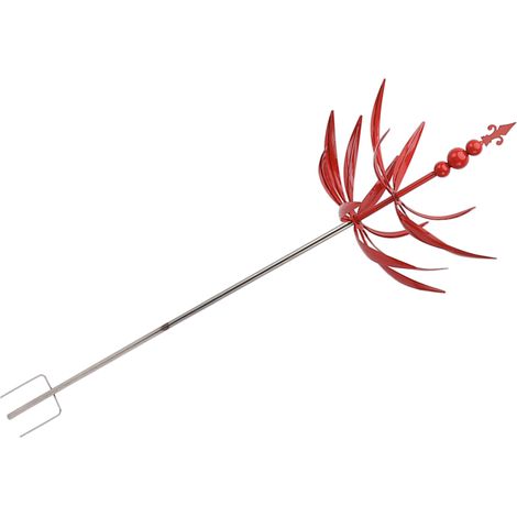 Moulin à vent de jardin en fer antipluie décoratif extérieur rouge pour terrasse et balcon tournant au vent (1/5)