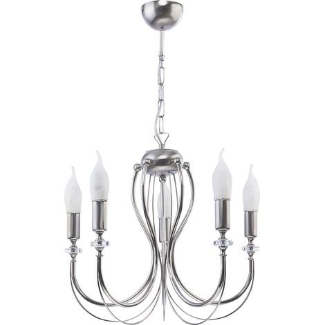 Lampadario industriale MELANI cromato 5xE14 Jupiter