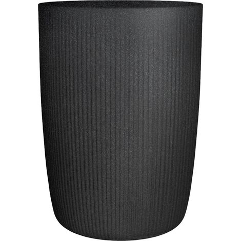 Scheurich Linetto High 54. pot haut/pot de fleurs/pot de plantes. rond. en plastique couleur : Stony Black. 38.6 cm diamètre. 53.9 cm hauteur. 50 l vol.
