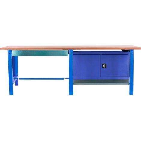 Etabli Simonwork Bt6 Pro Tande Laminate 1box 1cab 2100 Bleu Bleu/hêtre 865x2100x750 - Simonrack (1/3)
