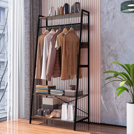 Heavy Duty Metal Clothes Rail Storage Garment Shelf Hanging Display Stand Rack for Laundry Room