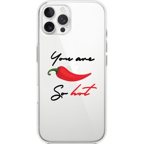 Custodia per iPhone 12 Pro, trasparente, flessibile in silicone, peperoncino (1/5)