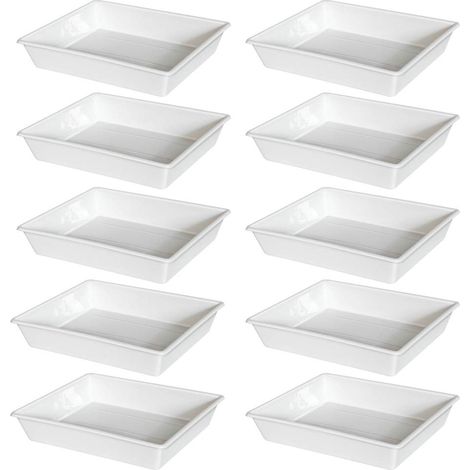 BRB Lot de 10 bacs de récupération de nourriture ou de liquide pour photos - Blancs (1/3)