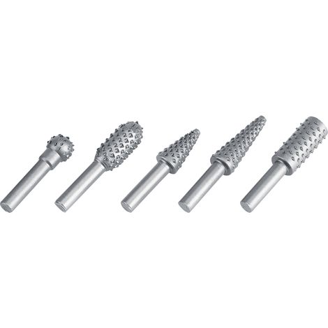 Lot de 5 limes rotatives en alliage dur, tige de 6,3 mm, pour la sculpture sur bois (1/5)