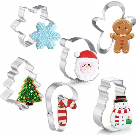Ensemble de 6 boîtes réutilisables pour biscuits de Noël et pain d'épice, pour le rangement et la pâtisserie maison.-AquaForge (1/5)