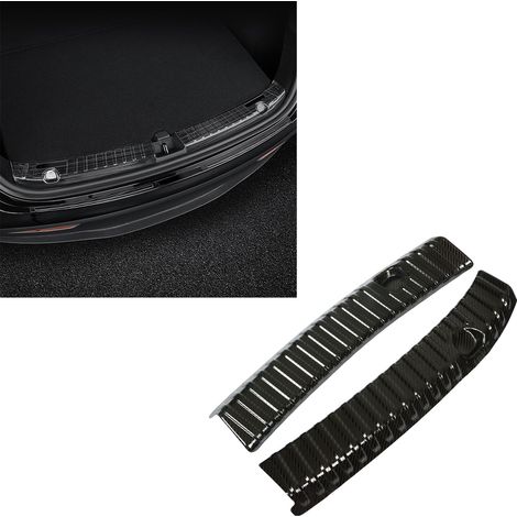 Protection de pare-chocs arrière et de seuil de coffre en acier inoxydable pour les modèles Tesla Model Y 2021-2023 en fibre de carbone. (1/5)