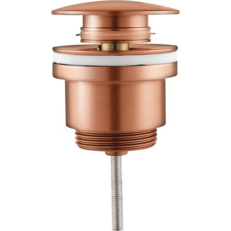 Aloni Pusher Ablaufgarnitur mit Überlauf 1 1/4" Kupfer gebürstet (1/3)