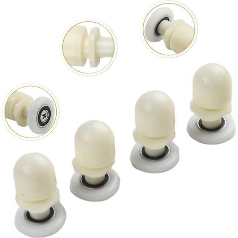 Jeu de 4 roulettes pour porte de douche, galets de rechange réglables en nylon pour portes en verre, diamètres de roue 19/23/25 mm, compatibles avec le verre de 46 mm. (1/5)