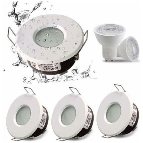 IP65 spot LED encastrable étanche, configuration de douille GU10, adapté aux spots de salle de bain et de cuisine (ampoule non incluse) Blanc Downlight découpe 75mm-Chrom (1/5)