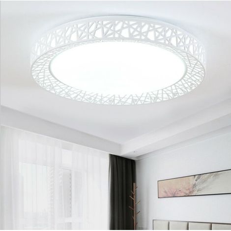 Plafonnier LED encastré de 33 cm, 36 W moderne proche des plafonniers, plafonnier à profil bas 6000 K pour cuisine, chambre, couloir, blanc (1/5)