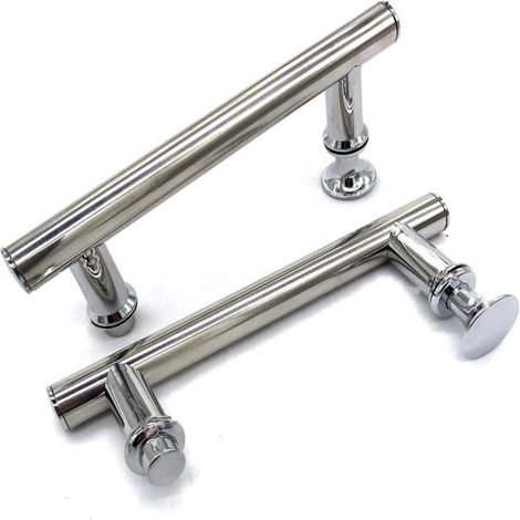 Lot de 2 poignées de porte de douche de rechange en acier inoxydable avec boutons en plastique 145 mm