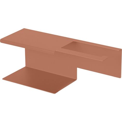 Porta rotolo con mensola bagno terracotta in acciaio senza fori Rea (1/4)