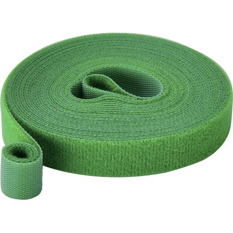 TRU COMPONENTS T24CA061 Klettband zum Bündeln Haft- und Flauschteil (L x B) 5 m x 15 mm Grün 5 m