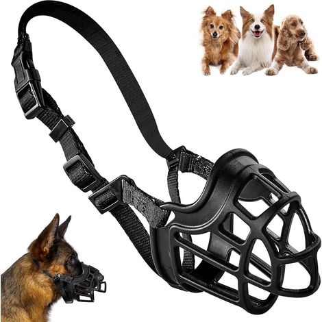 Breathable Silicone Muzzle for Medium Dogs - Prevent Barking, Biting and Chewing - Adjustable Straps (1/5)
