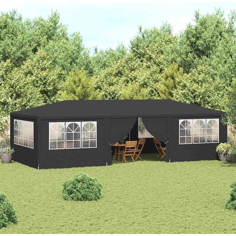 Profi-Partyzelt mit Seitenwänden 4×9 m Anthrazit 90 g/m²