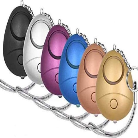 Alarme De Sécurité Portative - 140 dB - Avec Lampe LED - Pour Femme Homme Enfant Senior - Clé Porte-Clés - Lot De 6 (1/5)
