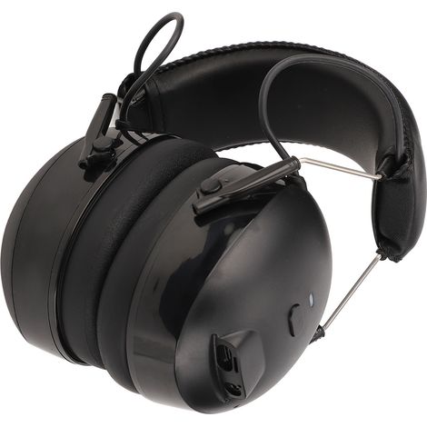 Bluetooth-Kopfhörer mit Geräuschunterdrückung für Gartenarbeit, Rasenmähen, Musikhören und Freisprechen – mit externem Audioeingang – komplett schwarzes Bluetooth-Modell mit integriertem Akku (1/5)