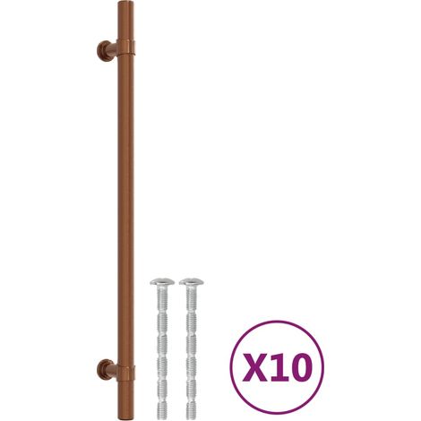 vidaXL Tiradores para armarios 10 uds acero inoxidable bronce 224 mm (1/2)