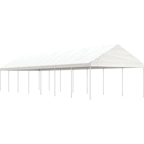 Pavillon mit Dach Weiß 15,61x4,08x3,22 m Polyethylen