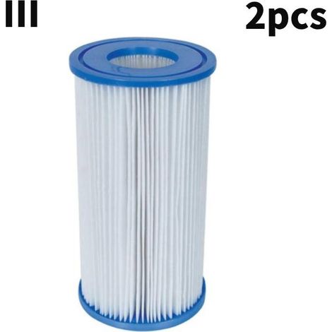 Filtro per piscina in 2 pezzi, filtro per spa, pulitore per piscina per Bestway (III), bianco e blu, 10,720,7 cm, adatto come filtro di ricambio Bestway III/A