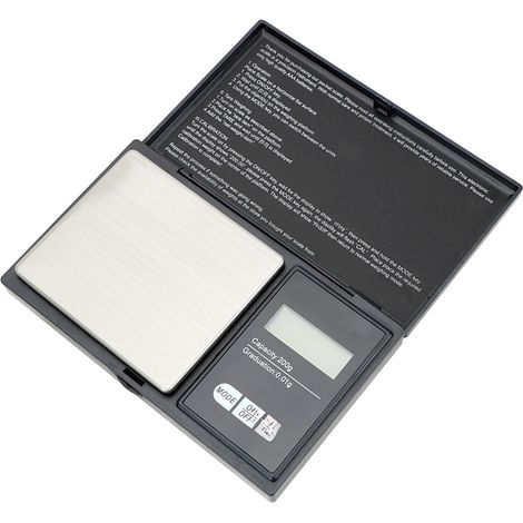 (1 pièce, noir) Mini balance électronique de précision avec écran LCD et rétroéclairage, plage de pesée 200 g-0,01 g. (1/5)