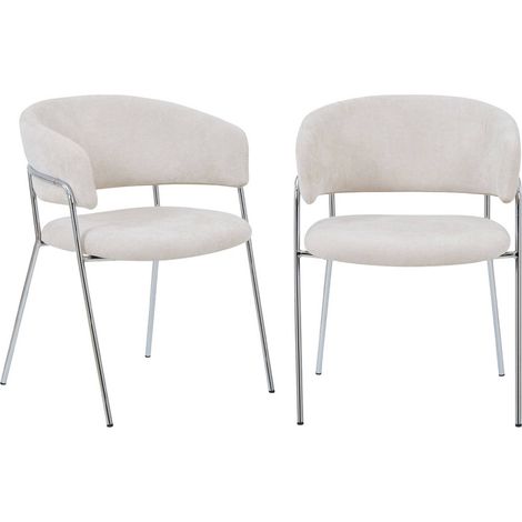 sweeek - 2er-Set Vintage-Sessel mit verchromtem Gestell und Stoffbezug (1/5)