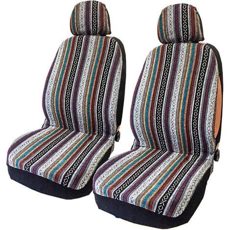 4-Piece Car Seat Cover Set – Colorful Baja Design – Sweat and Dust Protection – Easy Installation with Elastic Opening