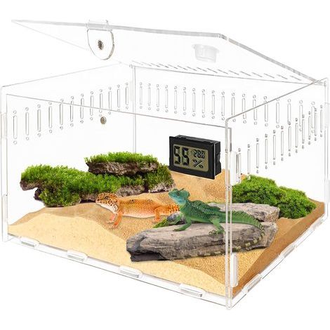 Acryl-Terrariumbox, transparent, 30 x 20 x 15 cm, für Reptilien und Insekten (1/5)