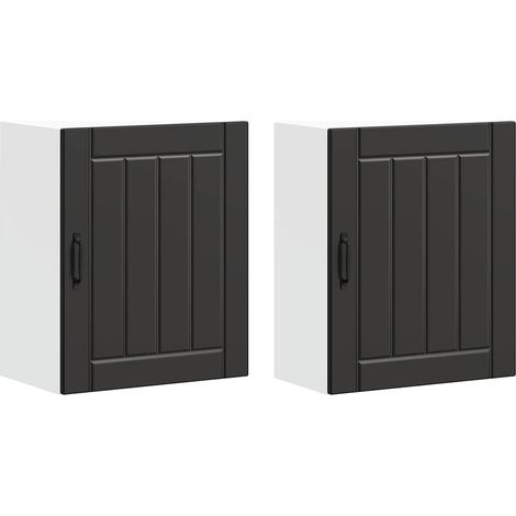 Maison Exclusive - Pensili da cucina 2 pz Lucca in Legno Multistrato Nero