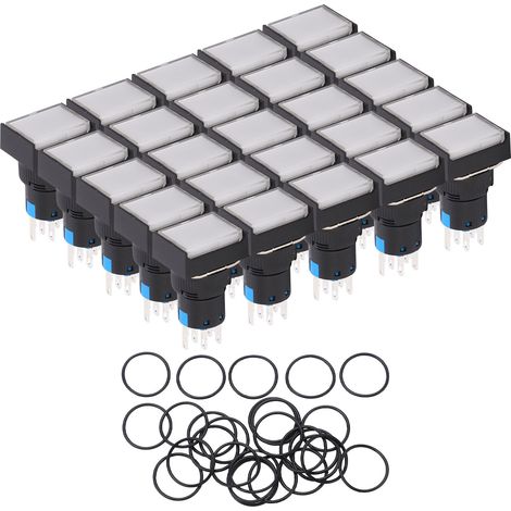 Bouton poussoir industriel auto-verrouillant 5A, interrupteur de commande lumineux AC DC12V, avec voyant intégré, pour panneau de contrôle. (1/5)