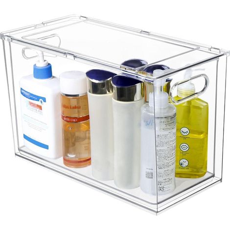 Boîte de rangement réfrigérateur tiroir extractible PET 9L avec couvercle et poignée (1/5)