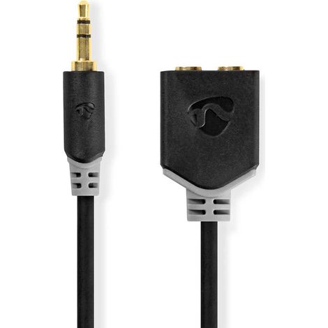Cable de sonido estereo pasador de 35 mm 2x 35 mm hona guldplaterad 020m redondo antracita lada