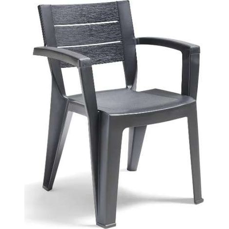 Bica Sedia Monoblocco Emma Grafite - Schienale a Doghe - 60x58x79 cm (1/2)